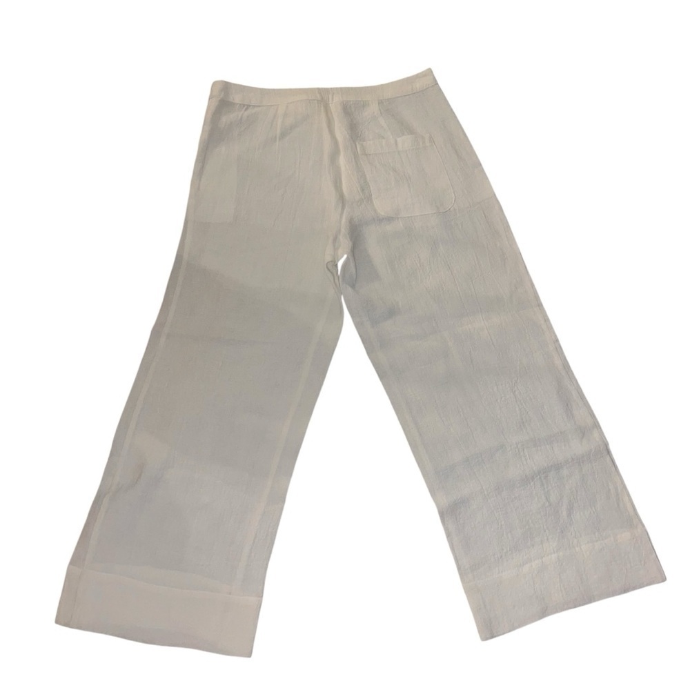 EUC SULU by Kerstin Bernecker Cream Linen Pants Wide Leg High Waist Size 42 - Picture 7 of 11